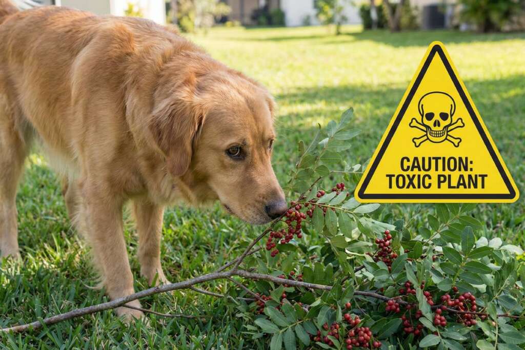 Warning Brazilian pepper tree berries are toxic to dogs and cats